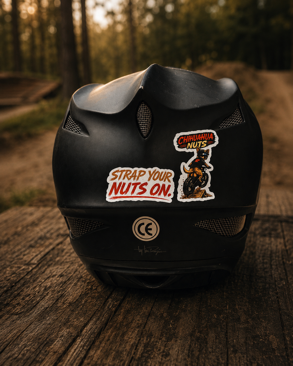 STRAP YOUR NUTS ON STICKER