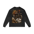 STRAP NUTS ON Acid Wash Long Sleeve Tee